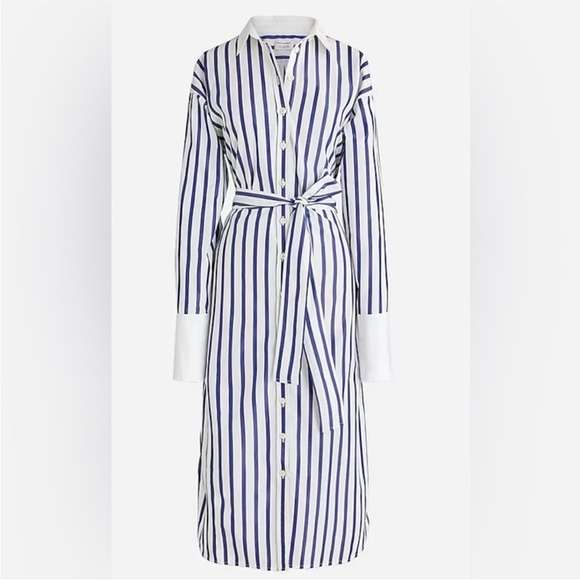 J. Crew x Marie Marot Striped Button Down Shirt Dress size 00 NEW - Picture 2 of 10